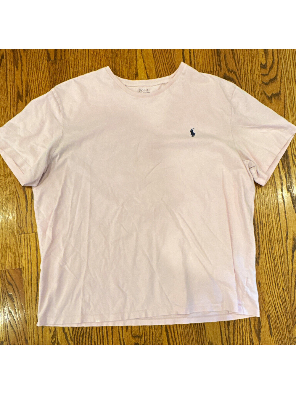 Polo Ralph Lauren Men’s XL Pink Solid Crew Neck Short Sleeve Logo T-Shirt